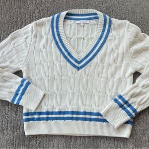 Olivaceous Pickleball Sweater Preppy Size M Excellent Condition!